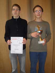 U16: Tobias Leuther (Platz 3) und Anton Hannewald (Platz 1)